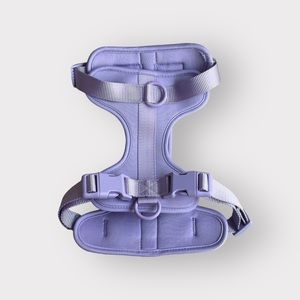 Purple No Pull Soft Padded Dog Harness Vest 2 Leash Clips - Size Medium